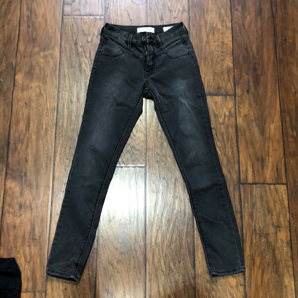 High waisted dark gray pants size 0